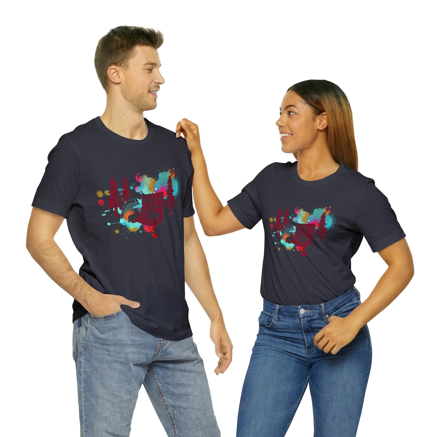 Rabbit Rockin Synth Unisex Tee 100% Airlume Cotton