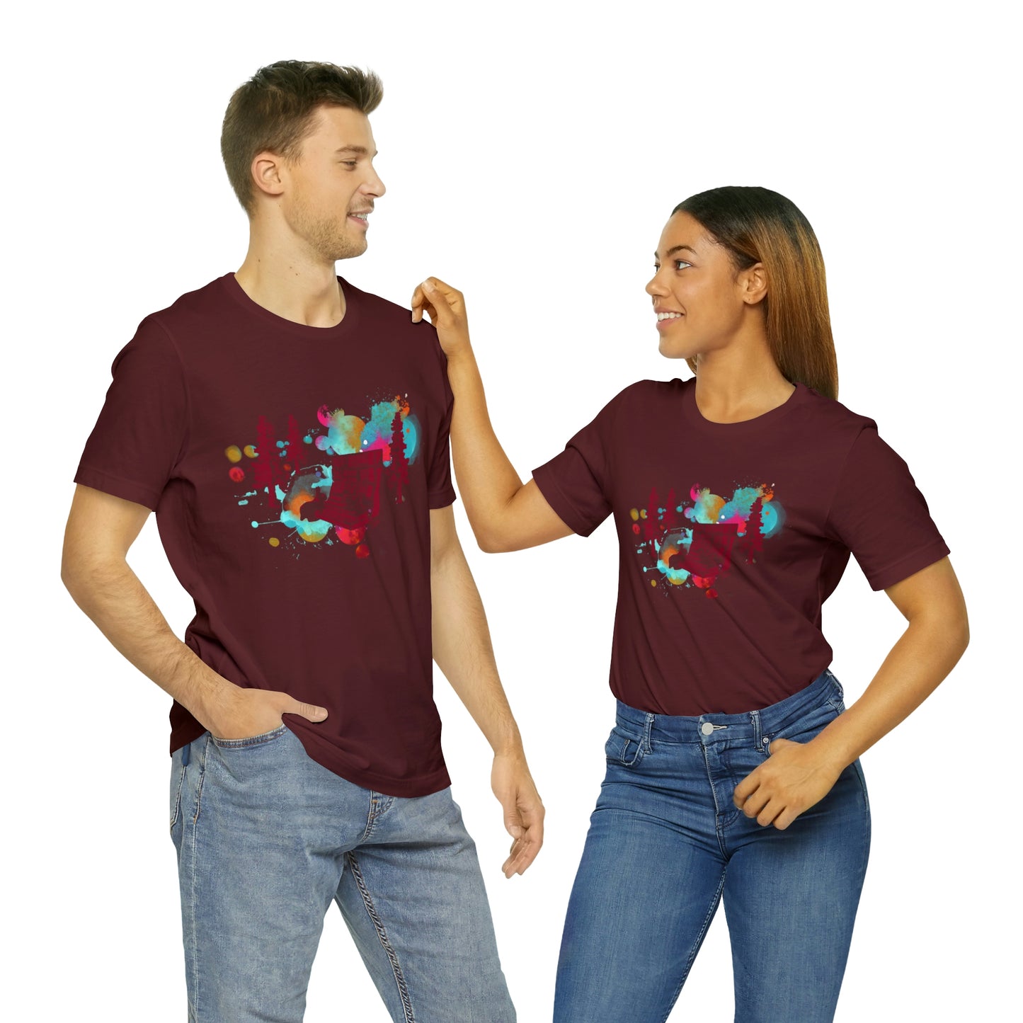 Rabbit Rockin Synth Unisex Tee 100% Airlume Cotton