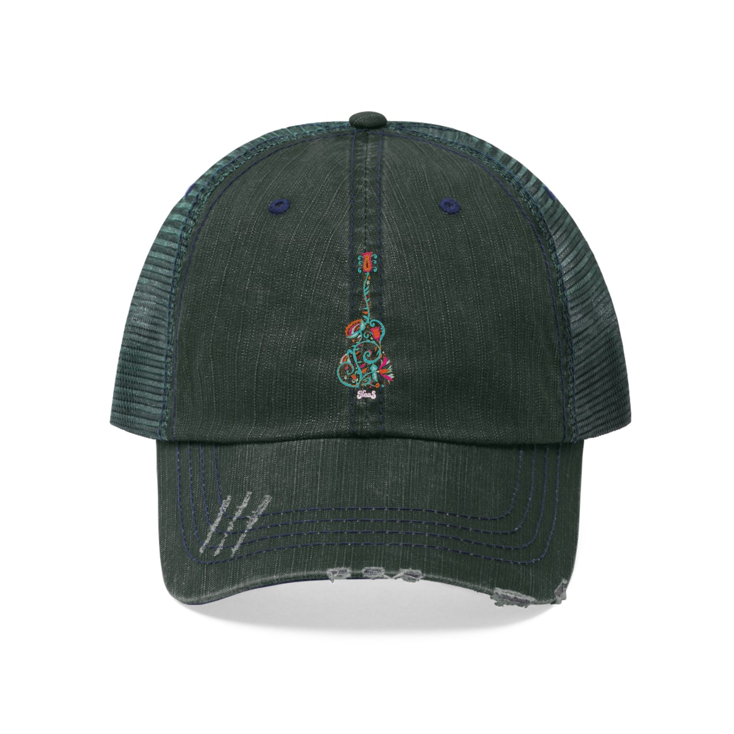 Blooming Floral Guitar Unisex Trucker Hat