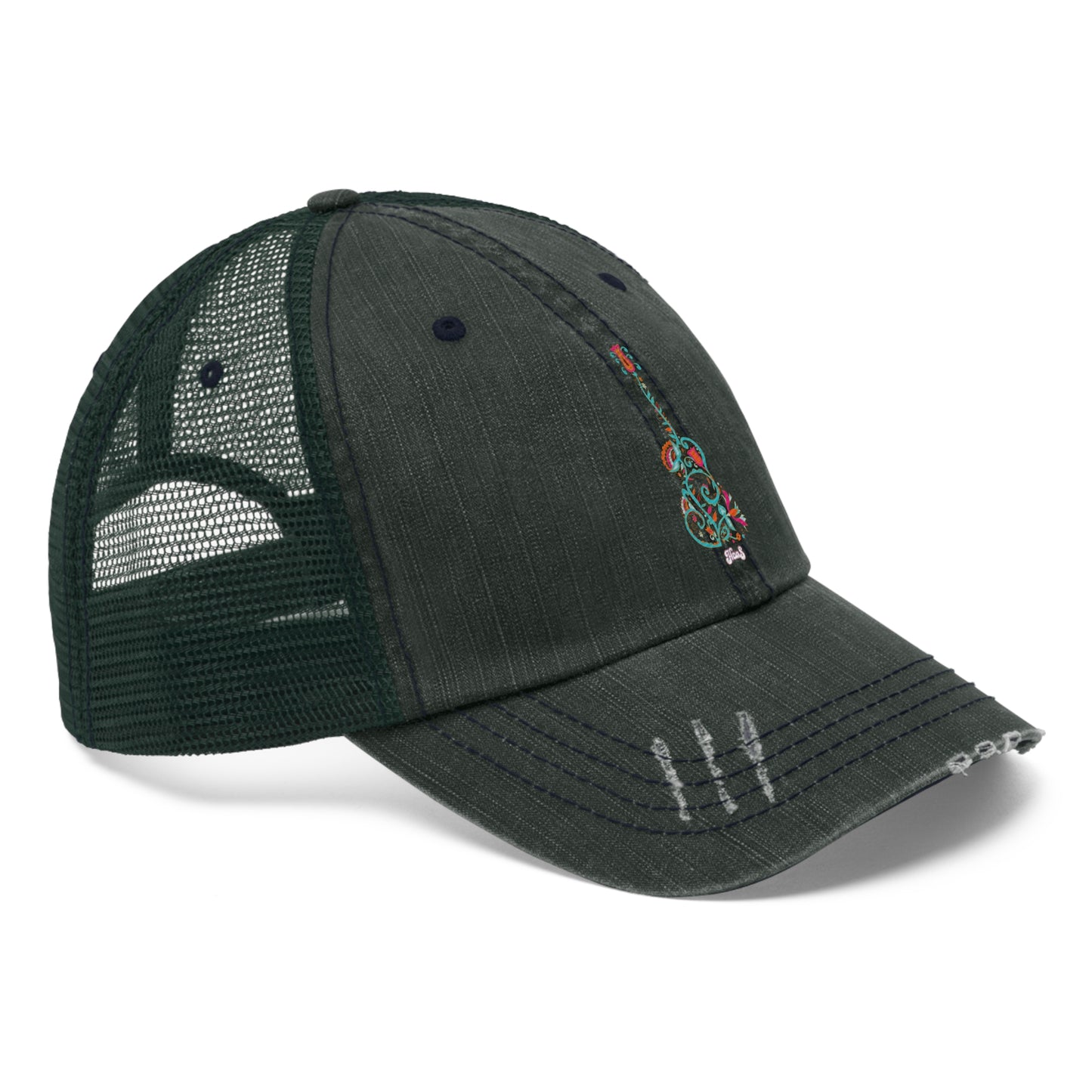 Blooming Floral Guitar Unisex Trucker Hat