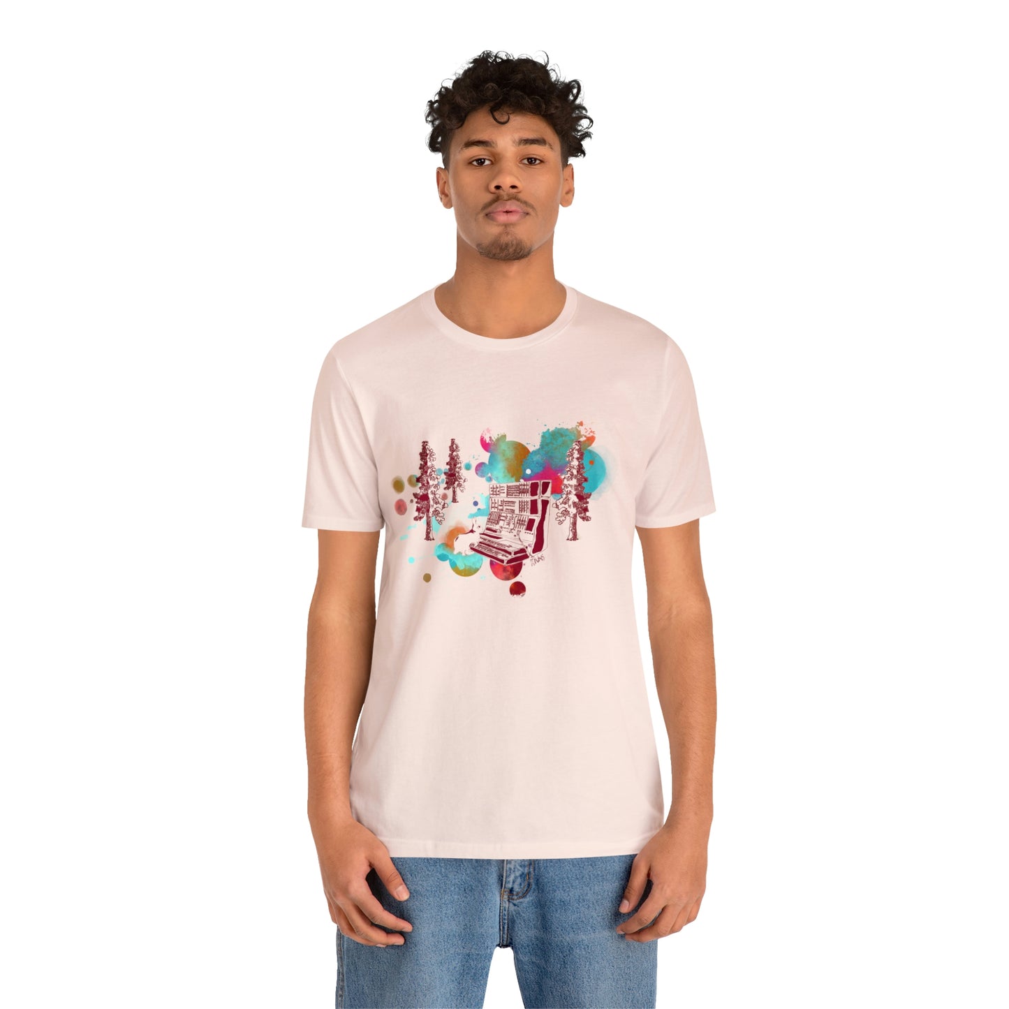Rabbit Rockin Synth Unisex Tee 100% Airlume Cotton