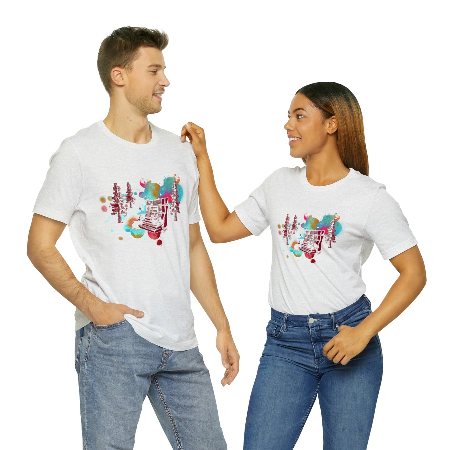 Rabbit Rockin Synth Unisex Tee 100% Airlume Cotton