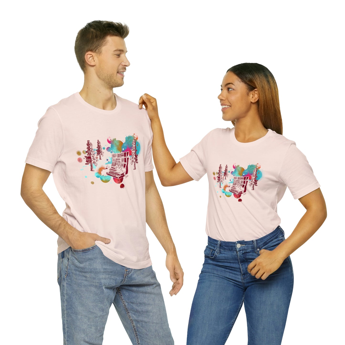 Rabbit Rockin Synth Unisex Tee 100% Airlume Cotton