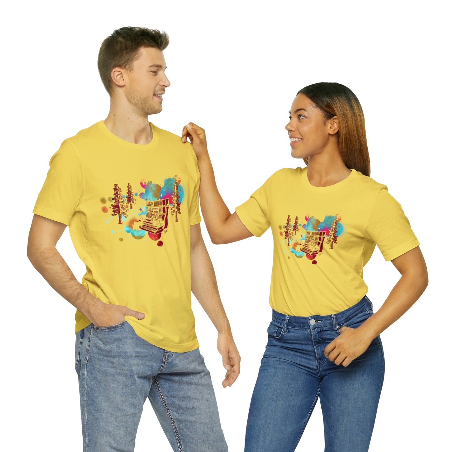 Rabbit Rockin Synth Unisex Tee 100% Airlume Cotton