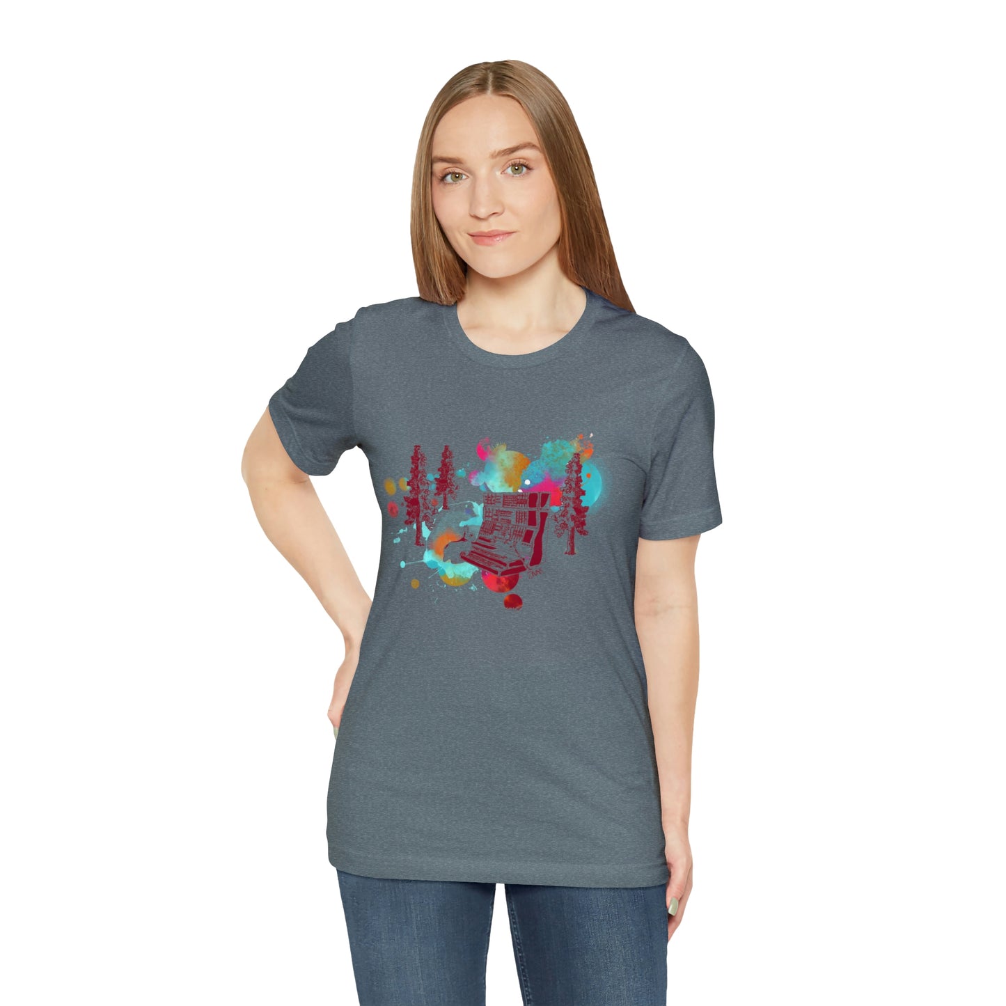 Rabbit Rockin Synth Unisex Tee 100% Airlume Cotton