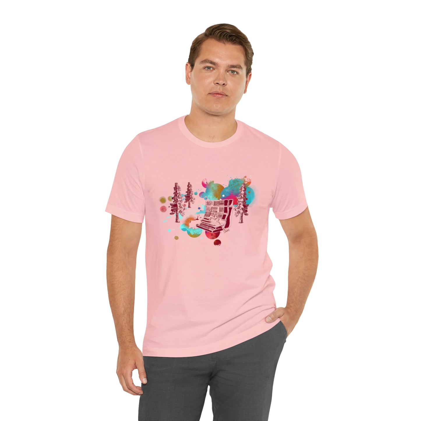 Rabbit Rockin Synth Unisex Tee 100% Airlume Cotton