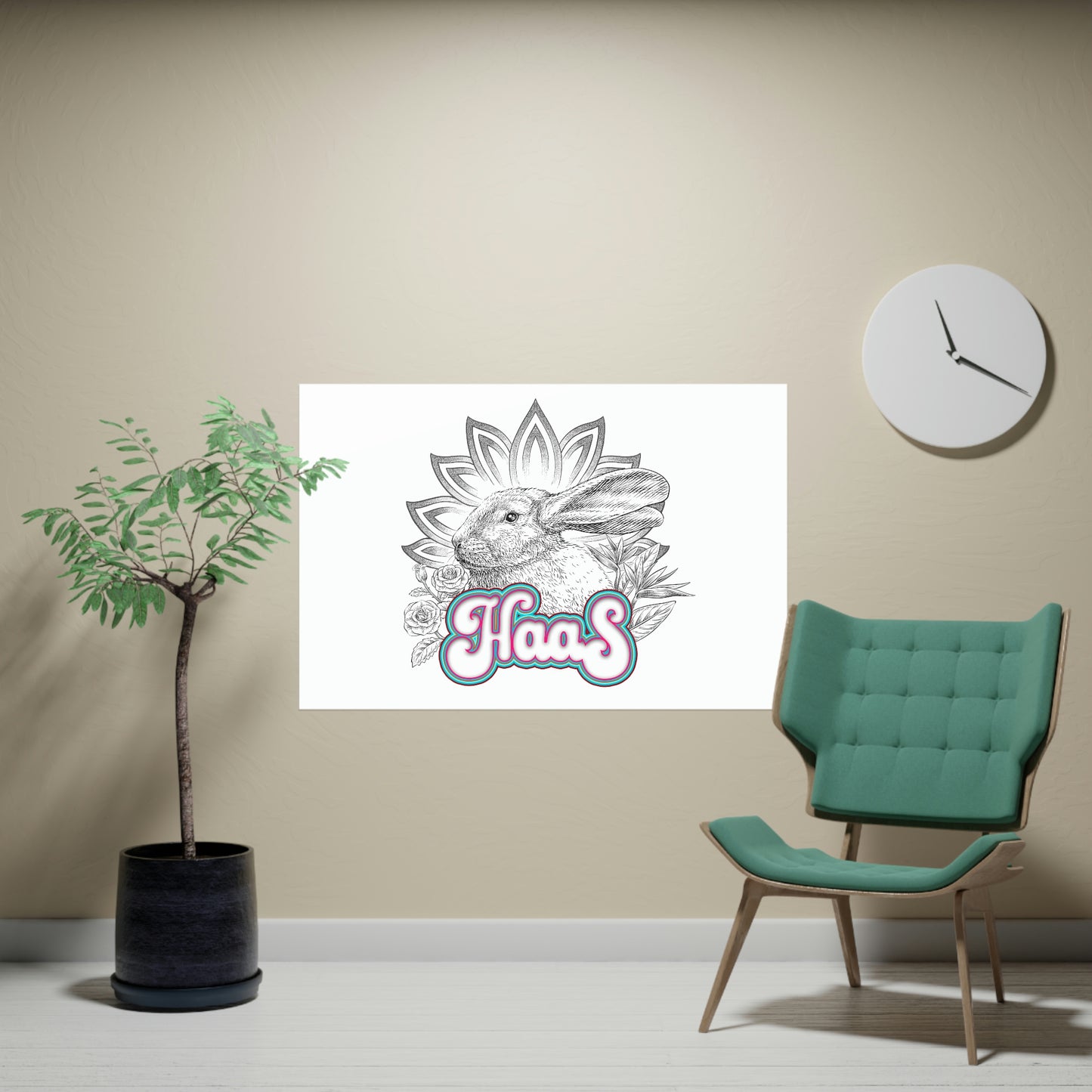 HAAS Rabbit Poster 18" x 12" inches