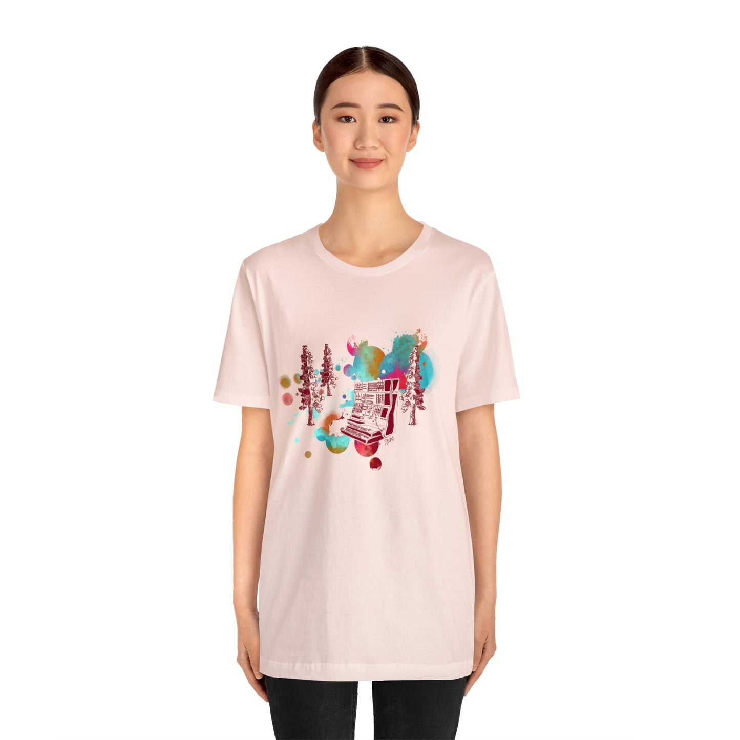 Rabbit Rockin Synth Unisex Tee 100% Airlume Cotton