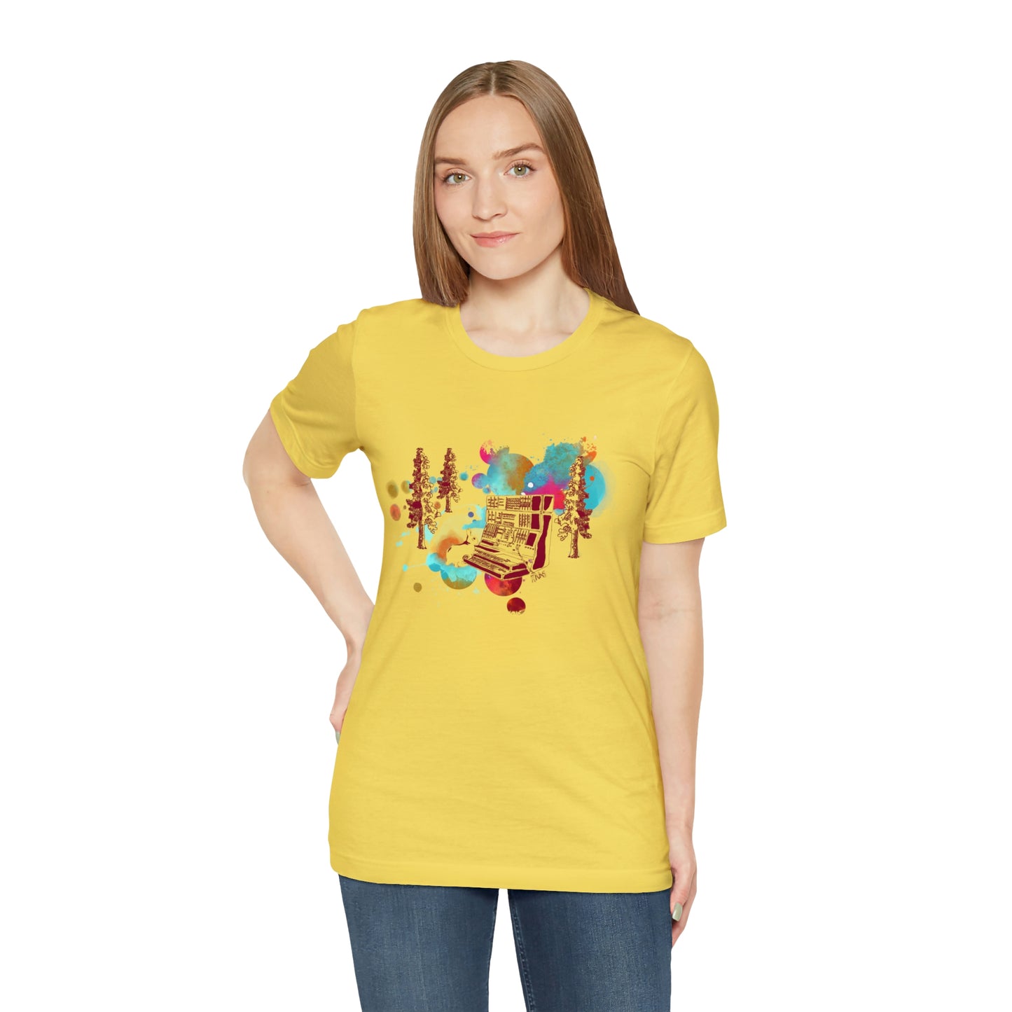 Rabbit Rockin Synth Unisex Tee 100% Airlume Cotton