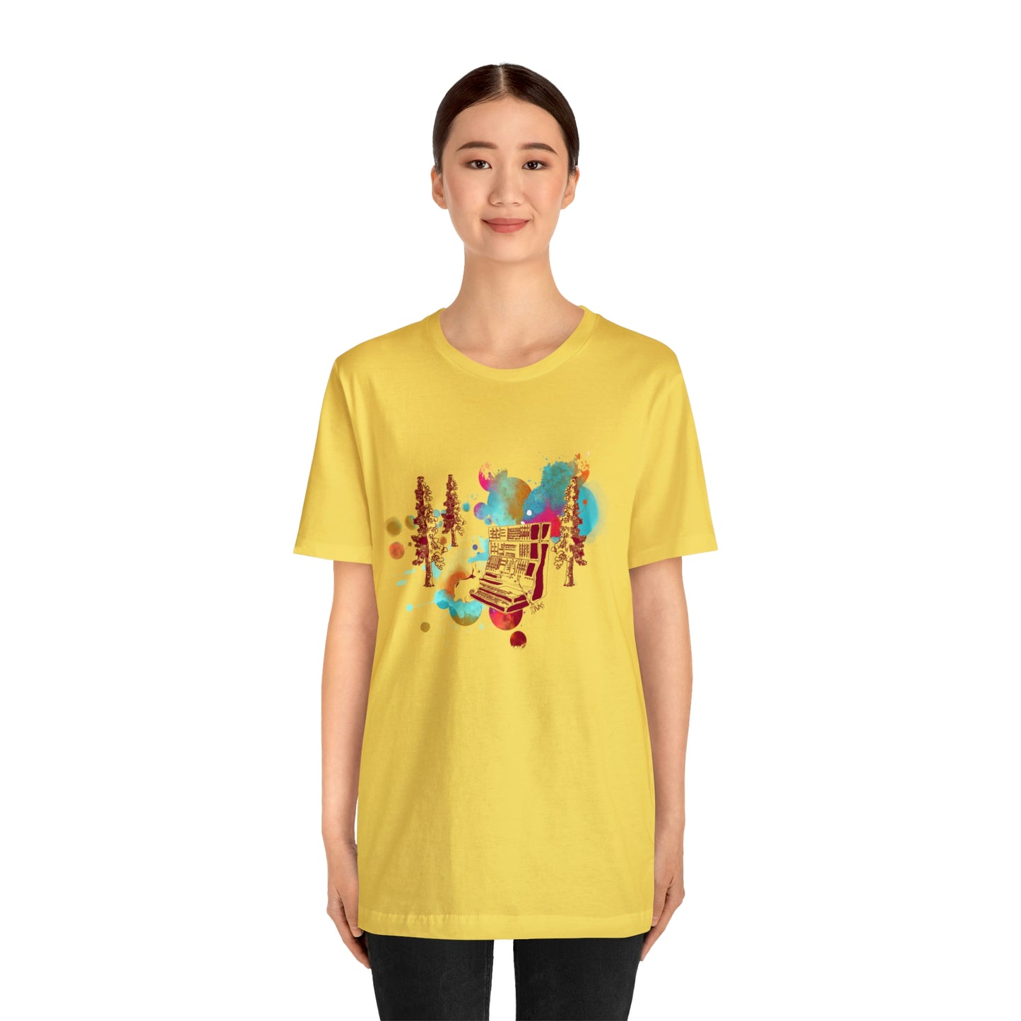 Rabbit Rockin Synth Unisex Tee 100% Airlume Cotton