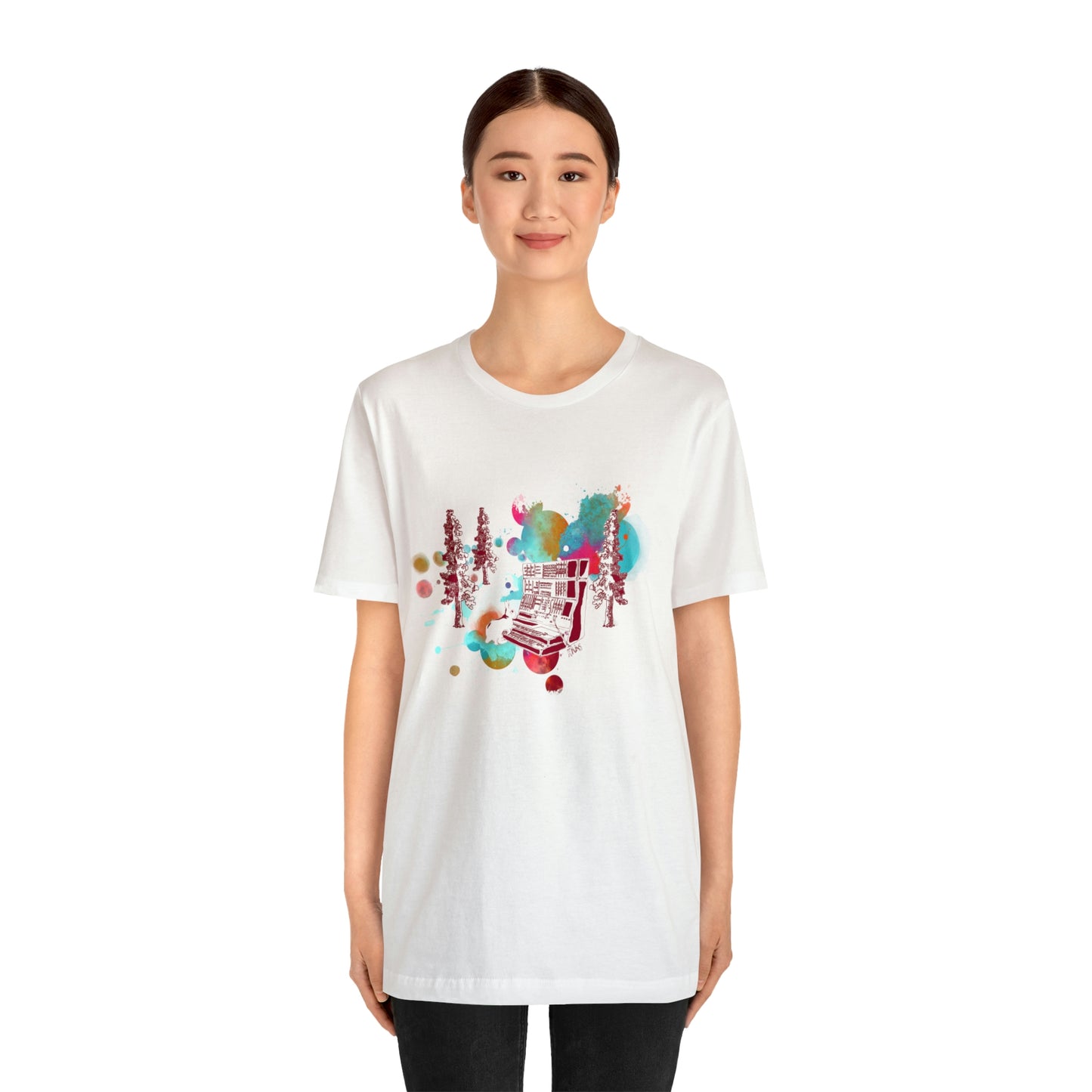 Rabbit Rockin Synth Unisex Tee 100% Airlume Cotton