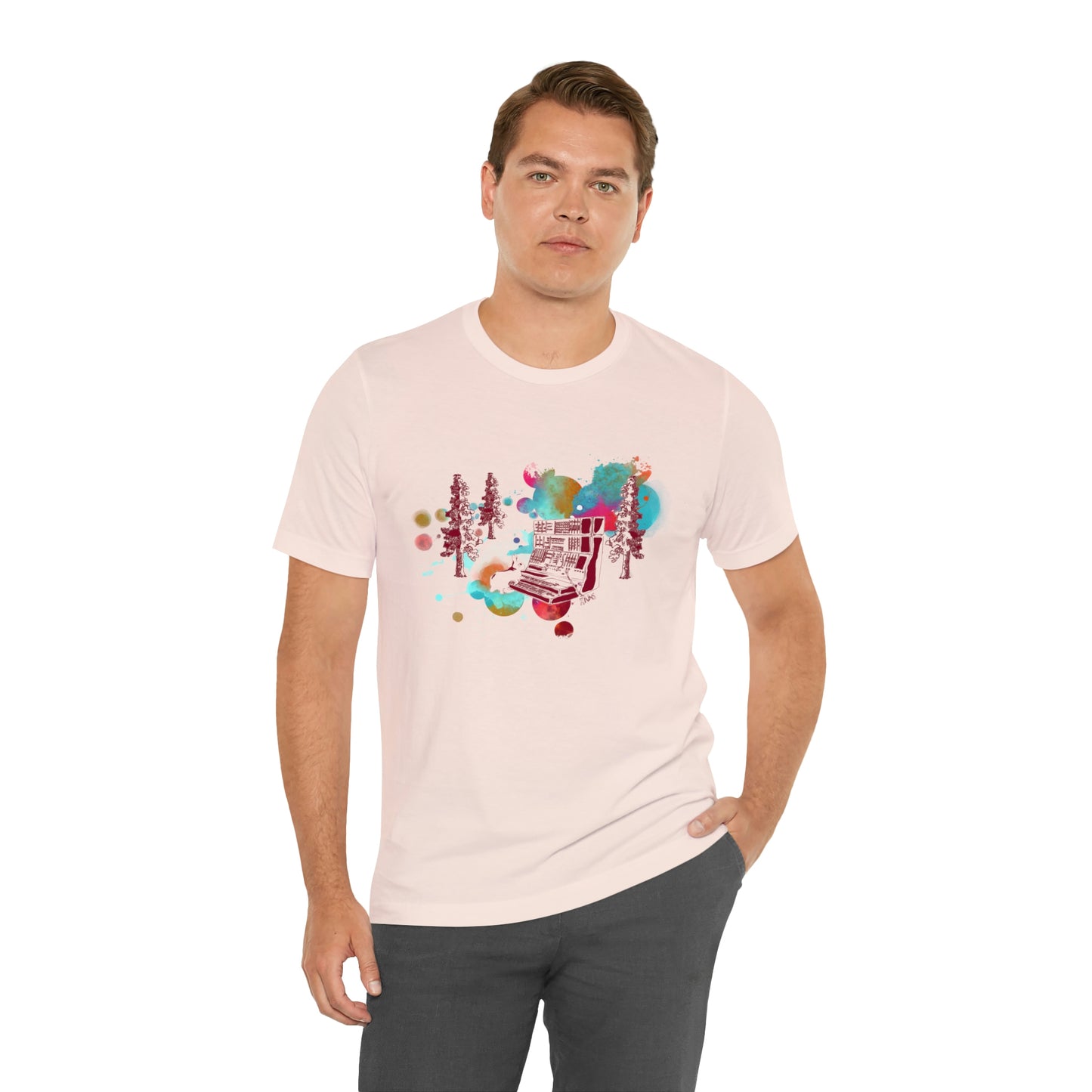 Rabbit Rockin Synth Unisex Tee 100% Airlume Cotton