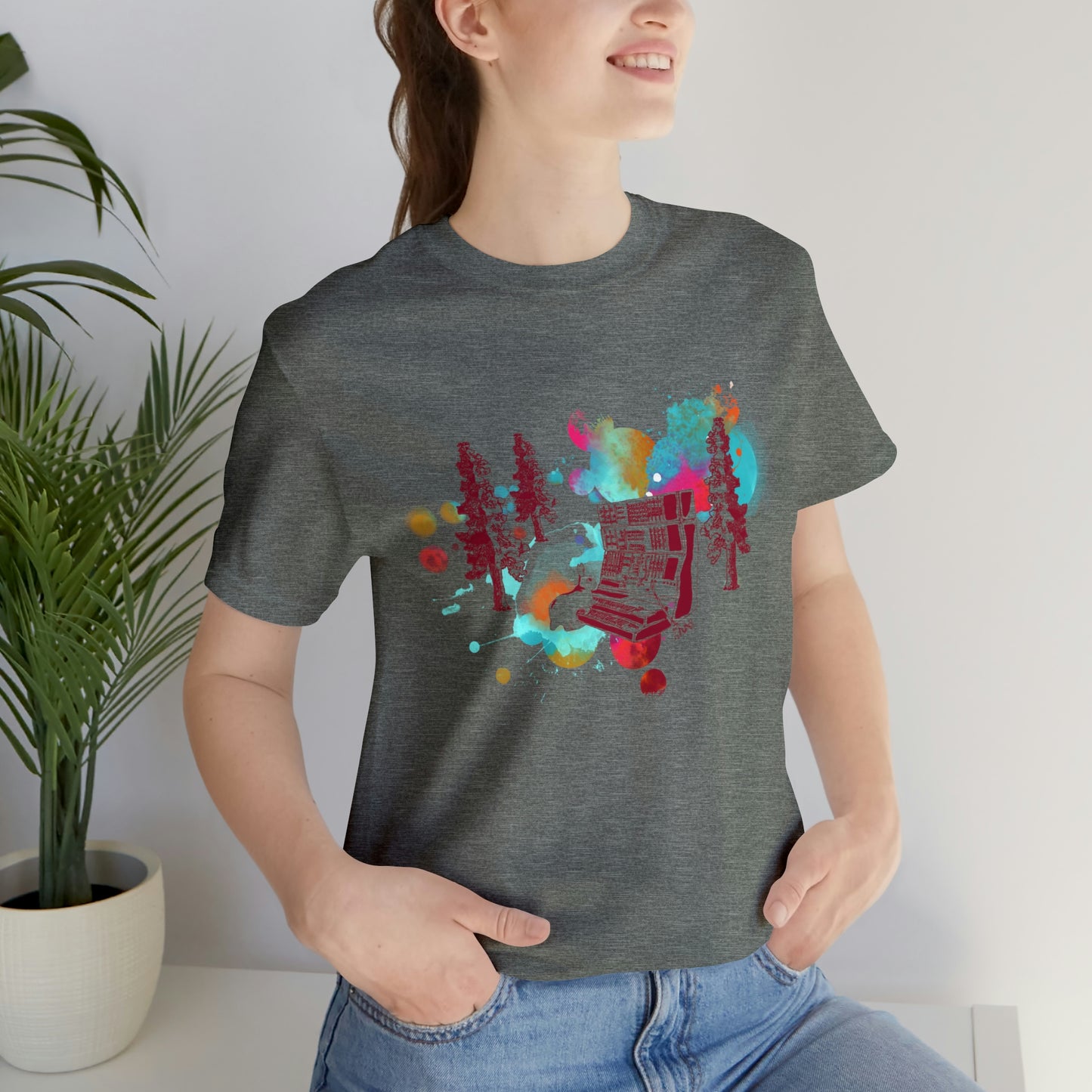 Rabbit Rockin Synth Unisex Tee 100% Airlume Cotton
