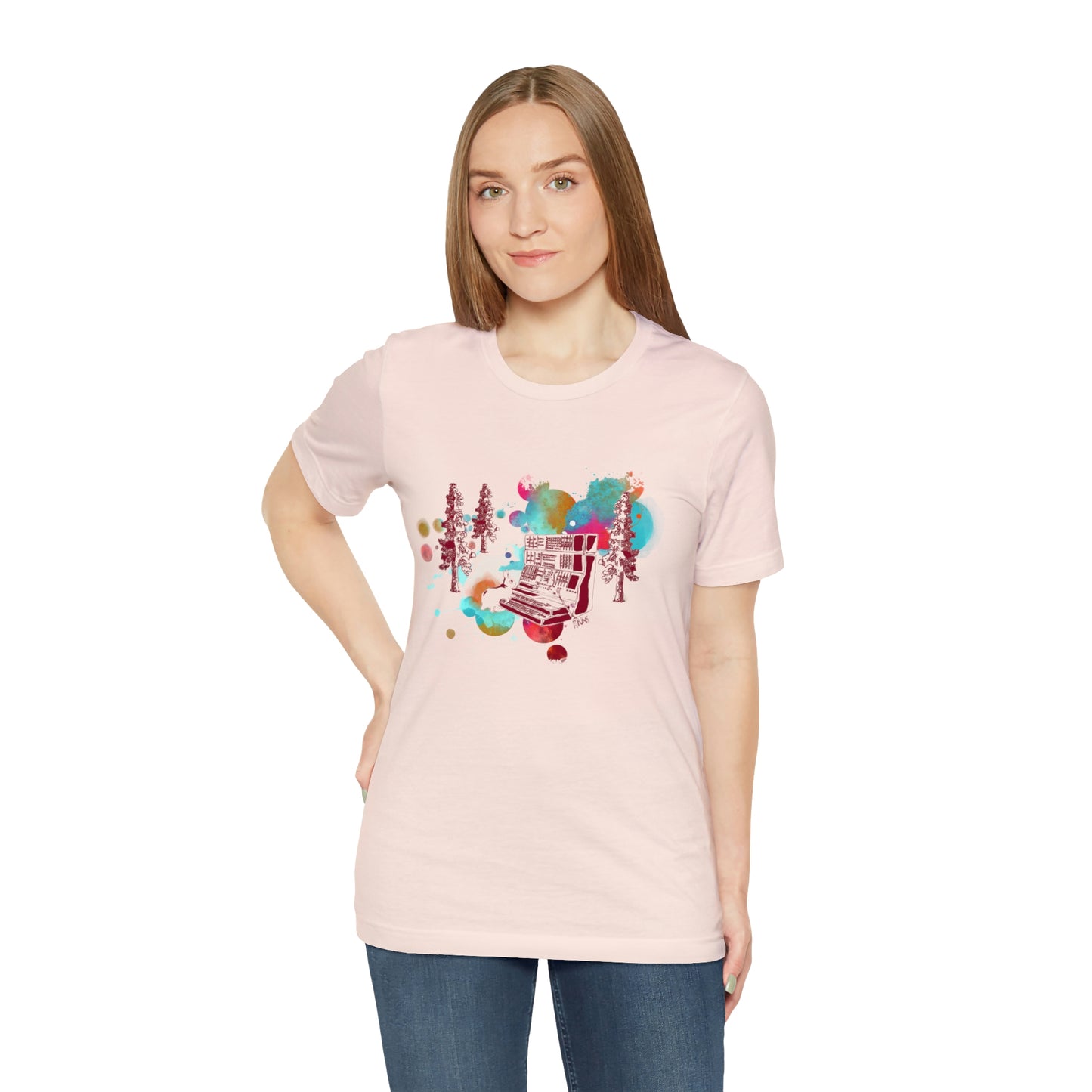 Rabbit Rockin Synth Unisex Tee 100% Airlume Cotton