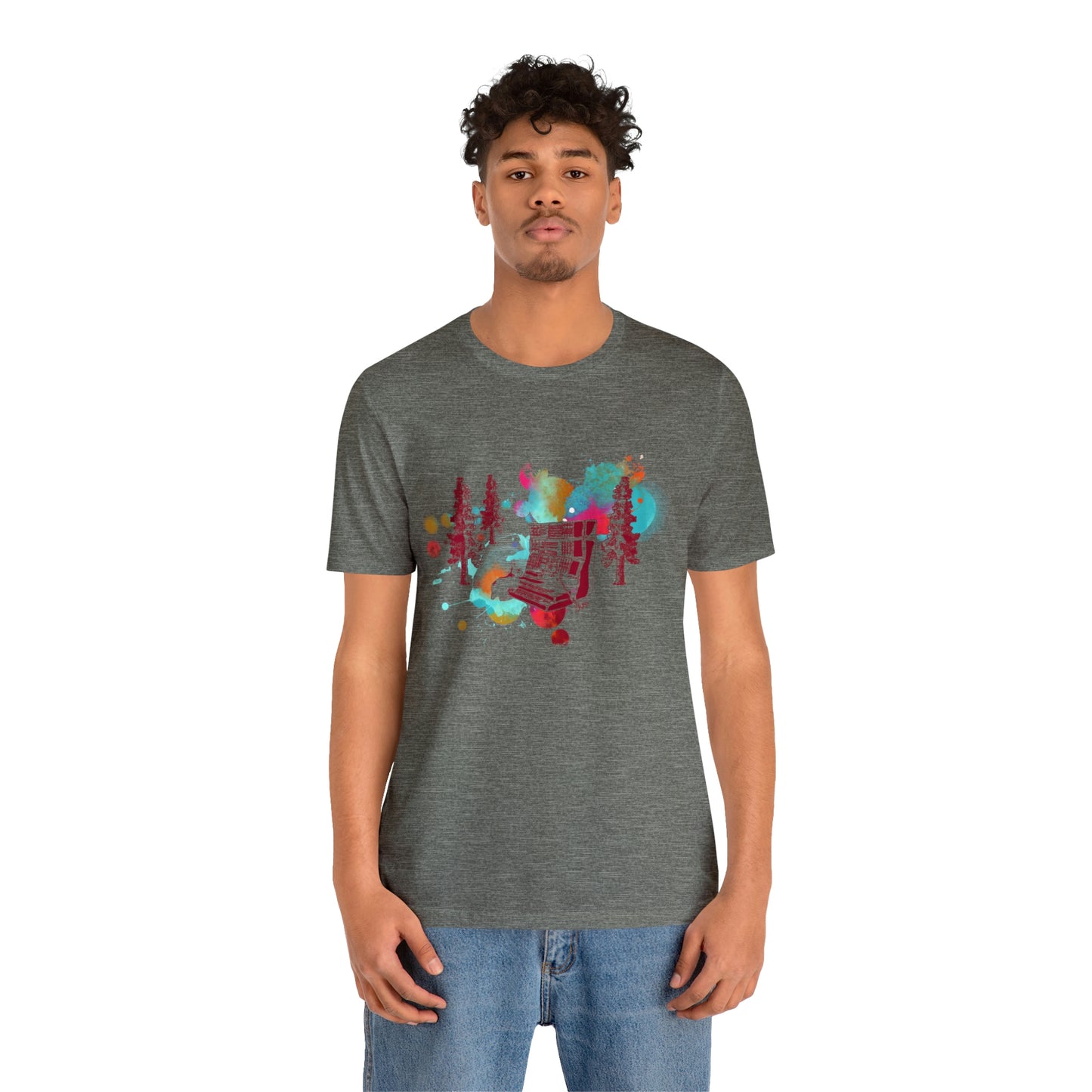Rabbit Rockin Synth Unisex Tee 100% Airlume Cotton