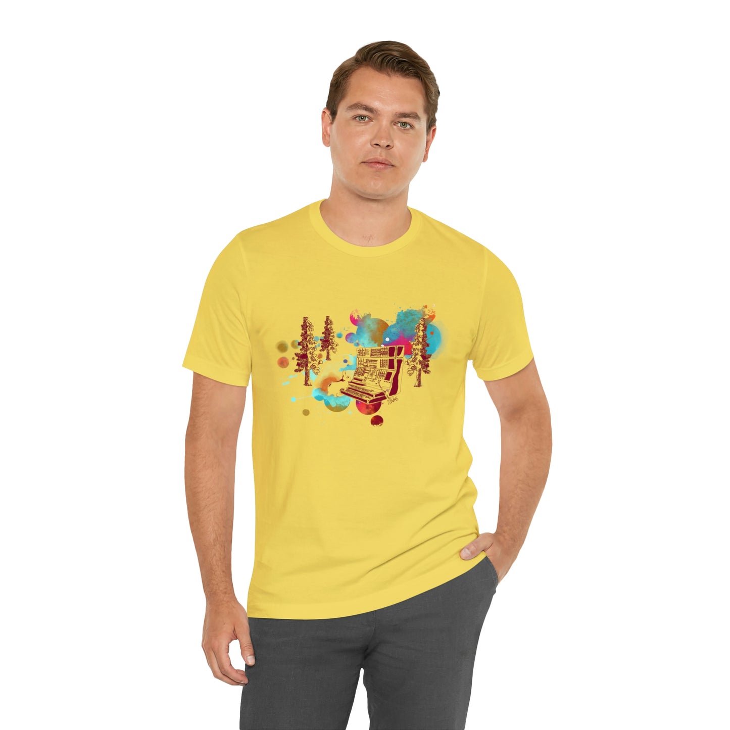 Rabbit Rockin Synth Unisex Tee 100% Airlume Cotton
