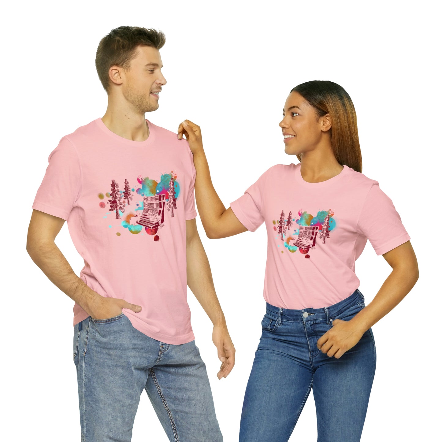 Rabbit Rockin Synth Unisex Tee 100% Airlume Cotton