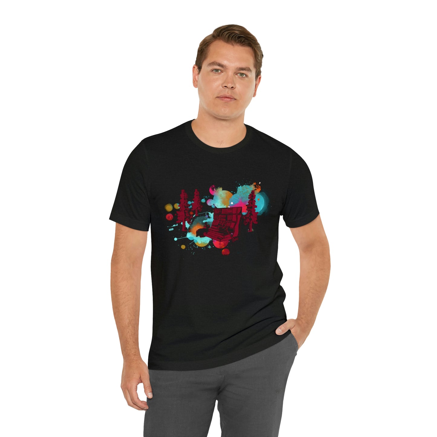 Rabbit Rockin Synth Unisex Tee 100% Airlume Cotton