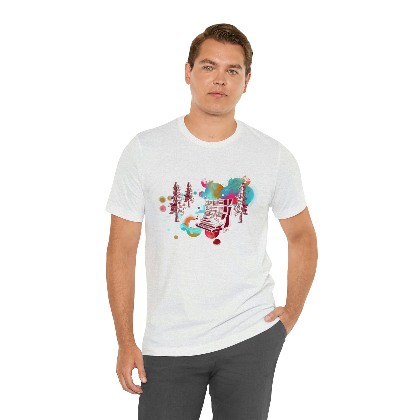 Rabbit Rockin Synth Unisex Tee 100% Airlume Cotton