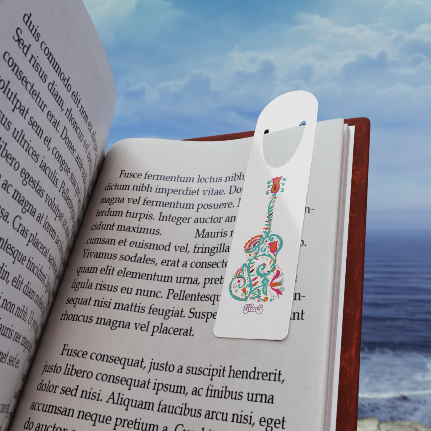 Blooming Floral Guitar Bookmark