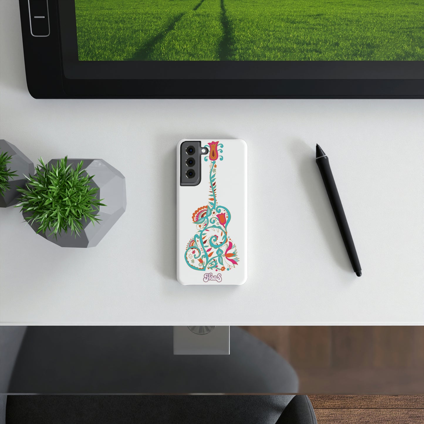 Blooming Floral Guitar Slim Snap Case