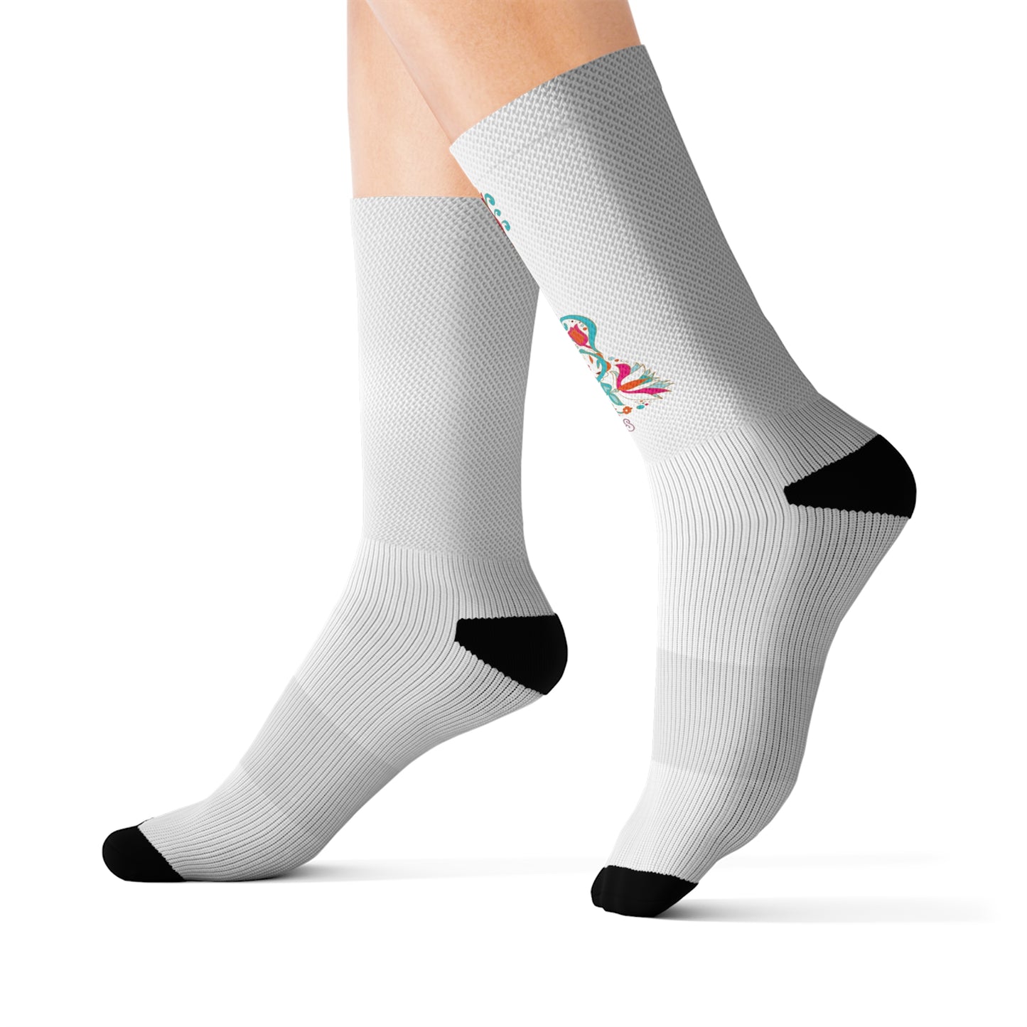Blooming Floral Guitar Sublimation Socks