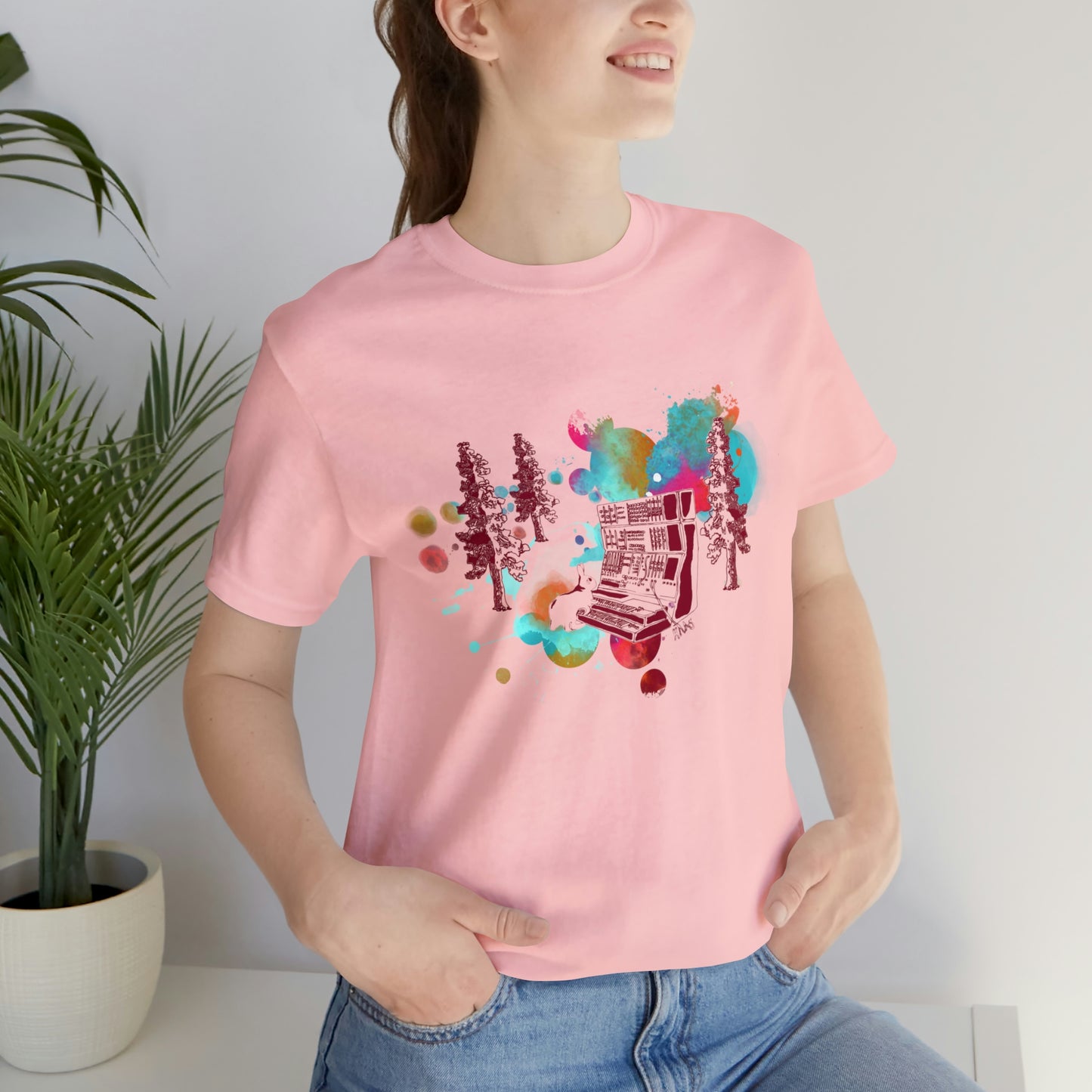 Rabbit Rockin Synth Unisex Tee 100% Airlume Cotton