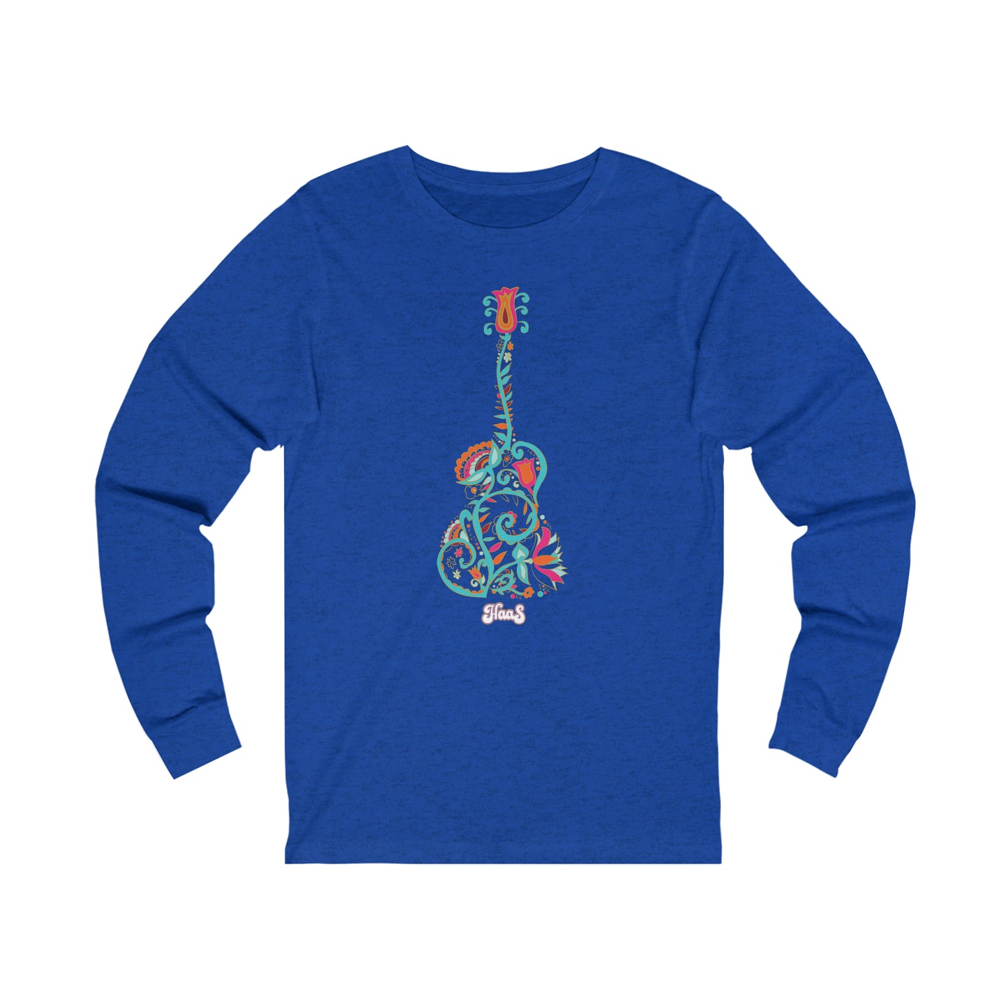 Blooming Floral Guitar Unisex Jersey Long Sleeve Tee