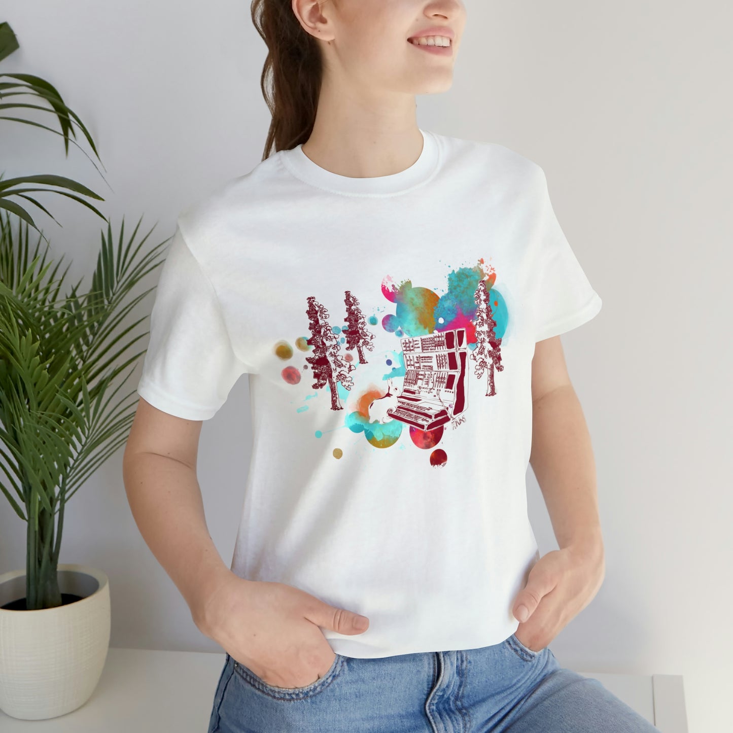 Rabbit Rockin Synth Unisex Tee 100% Airlume Cotton