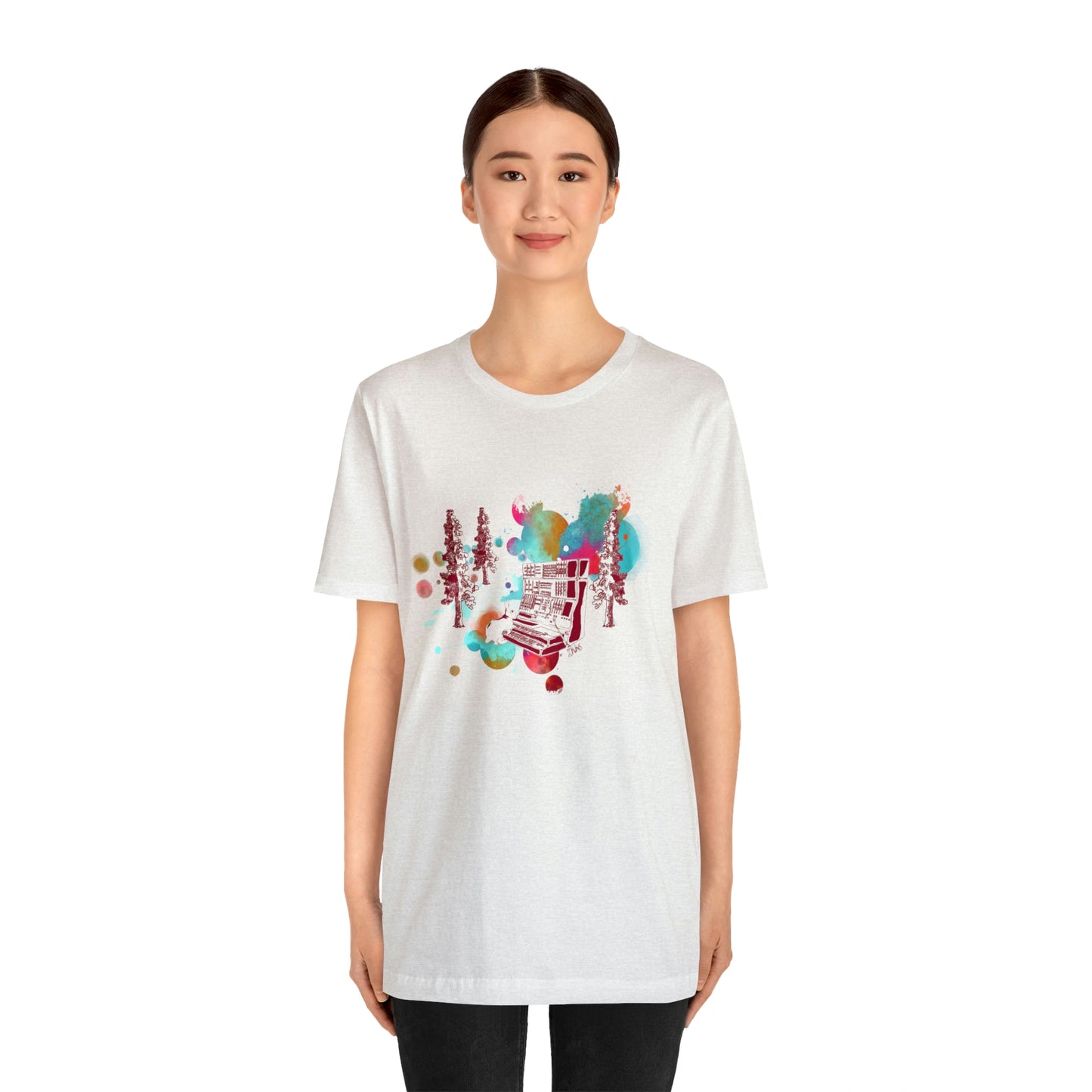 Rabbit Rockin Synth Unisex Tee 100% Airlume Cotton