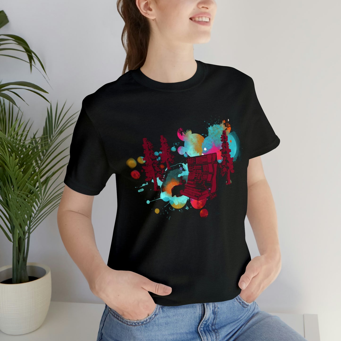 Rabbit Rockin Synth Unisex Tee 100% Airlume Cotton