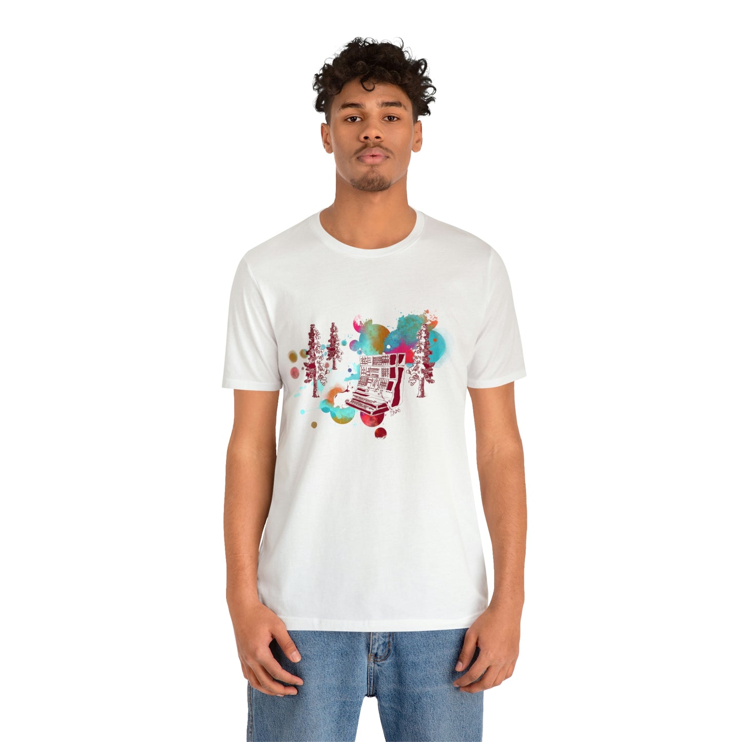 Rabbit Rockin Synth Unisex Tee 100% Airlume Cotton