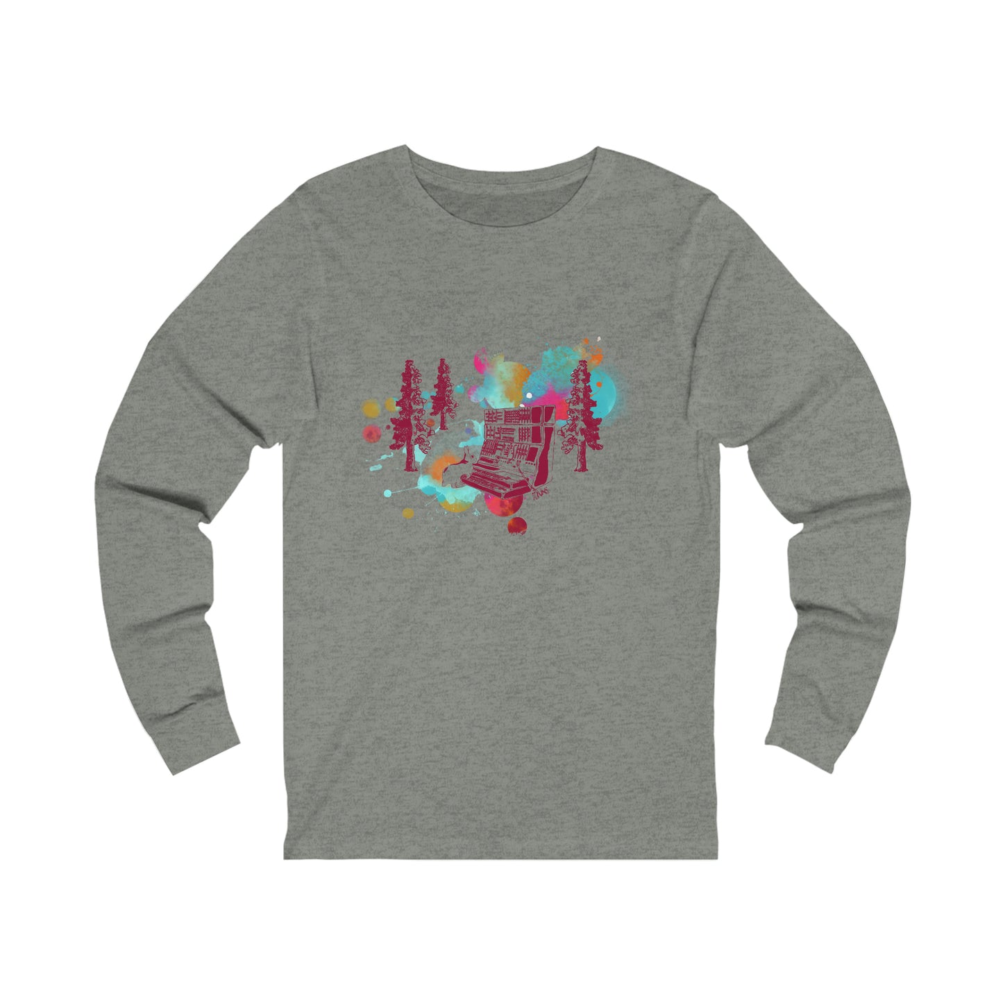 Rabbit Rockin Synth Unisex Jersey Long Sleeve Tee
