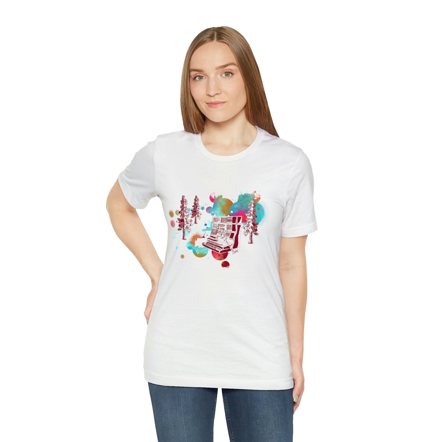 Rabbit Rockin Synth Unisex Tee 100% Airlume Cotton