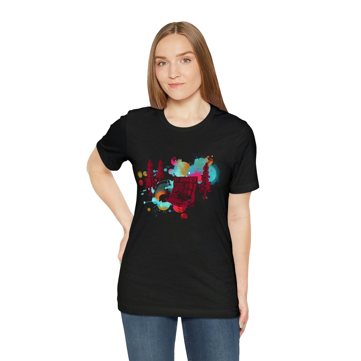 Rabbit Rockin Synth Unisex Tee 100% Airlume Cotton