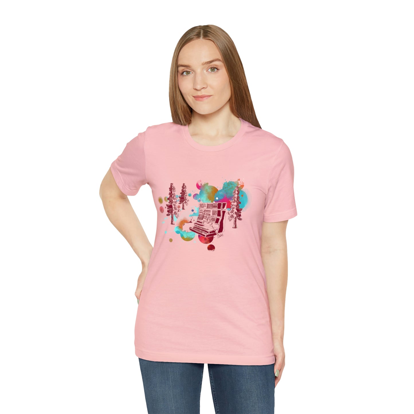 Rabbit Rockin Synth Unisex Tee 100% Airlume Cotton