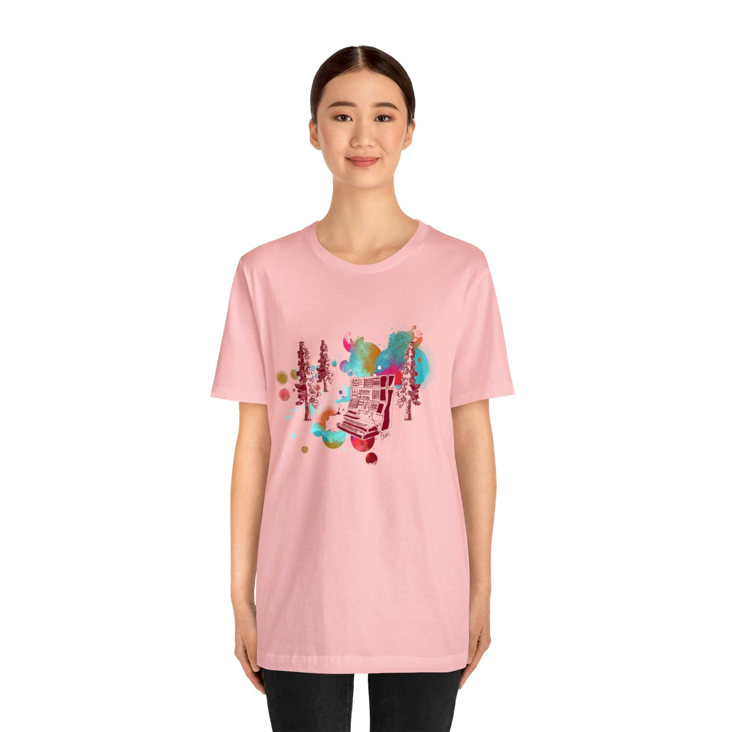 Rabbit Rockin Synth Unisex Tee 100% Airlume Cotton