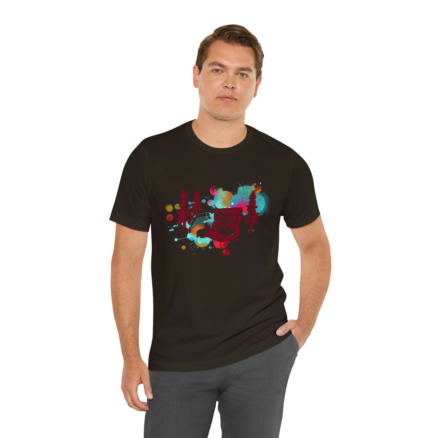 Rabbit Rockin Synth Unisex Tee 100% Airlume Cotton