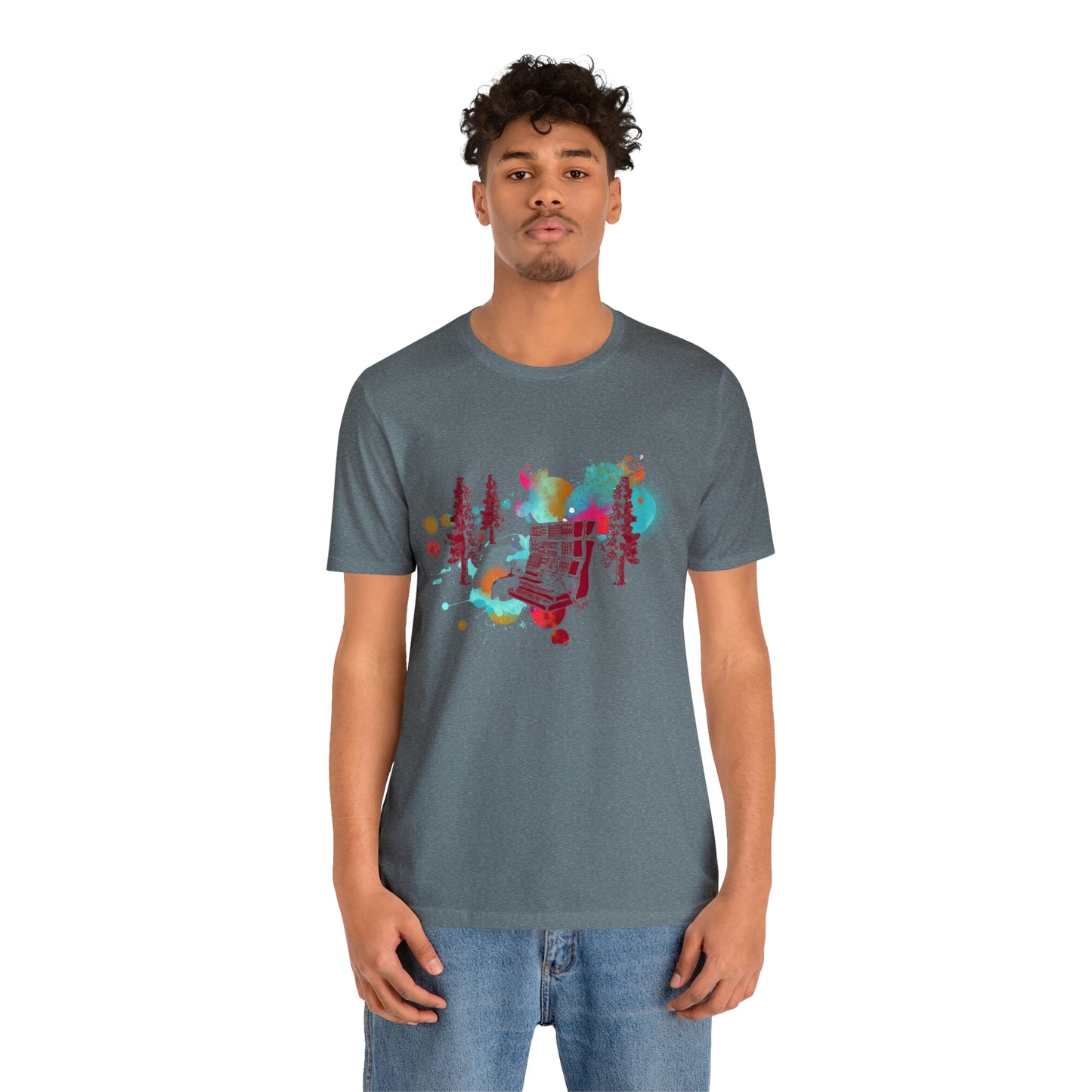 Rabbit Rockin Synth Unisex Tee 100% Airlume Cotton
