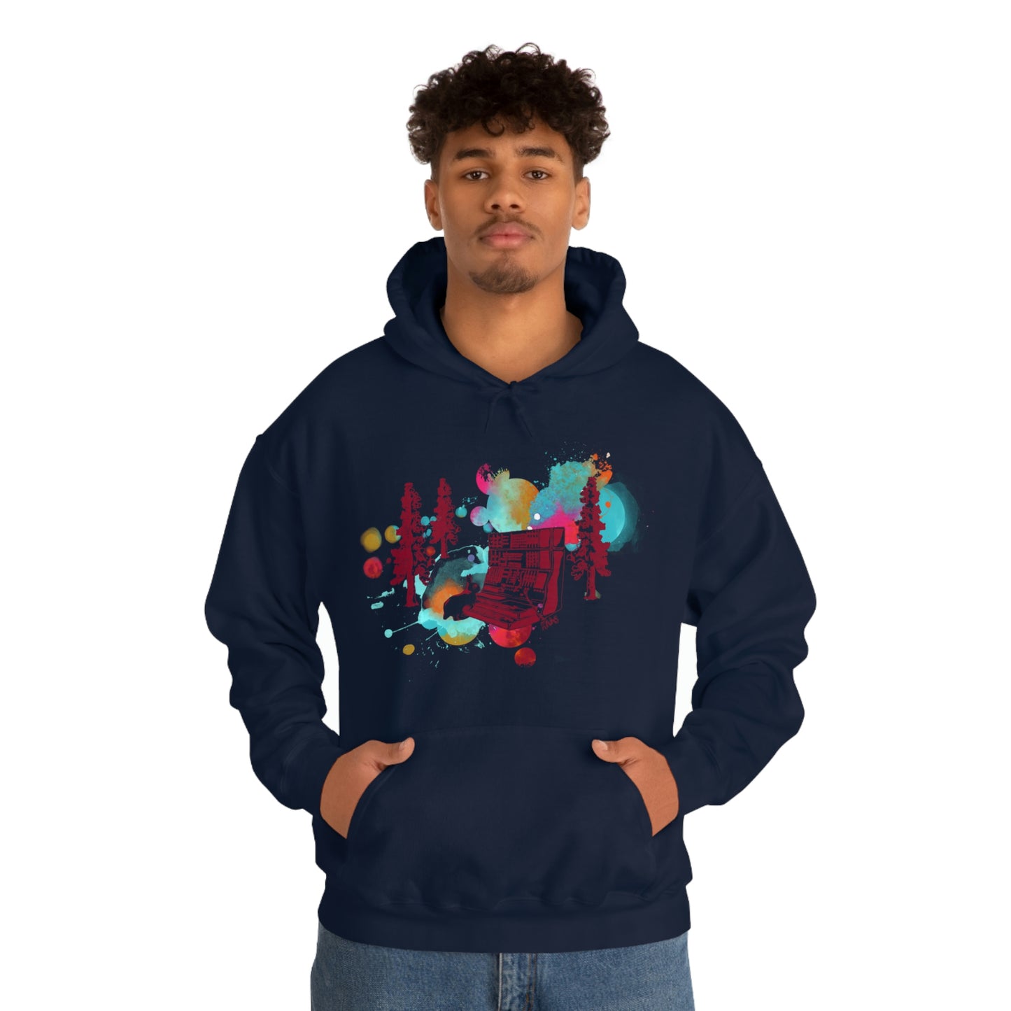 Rabbit Rockin Synth Unisex Heavy Blend™ Hooded Sweatshirt