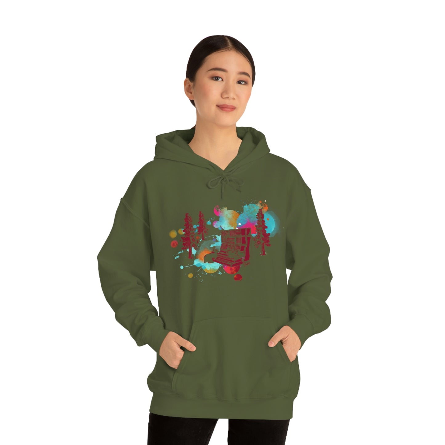 Rabbit Rockin Synth Unisex Heavy Blend™ Hooded Sweatshirt