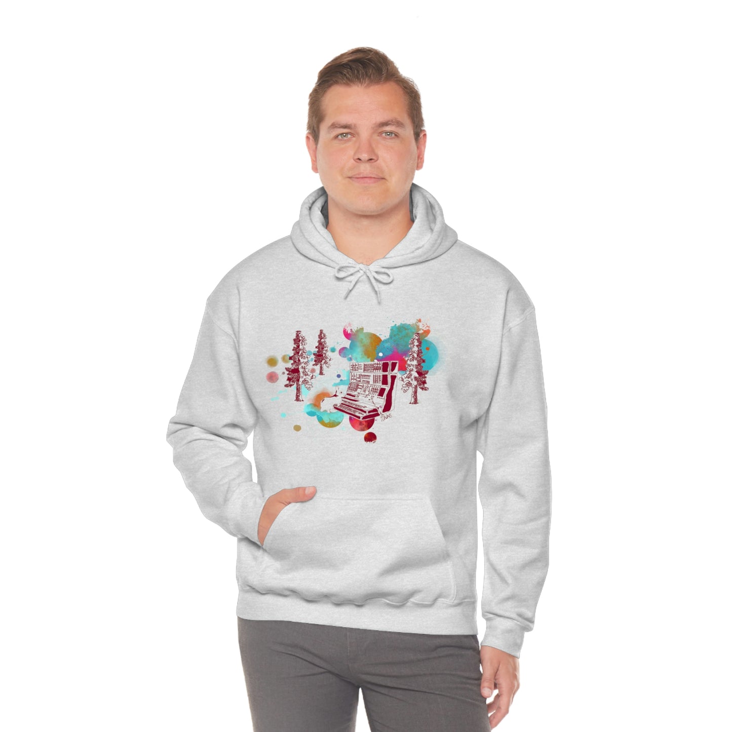 Rabbit Rockin Synth Unisex Heavy Blend™ Hooded Sweatshirt