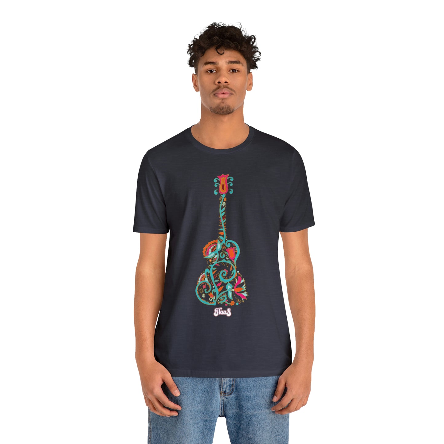 Blooming Floral Guitar Unisex Tee 100% Airlume Cotton