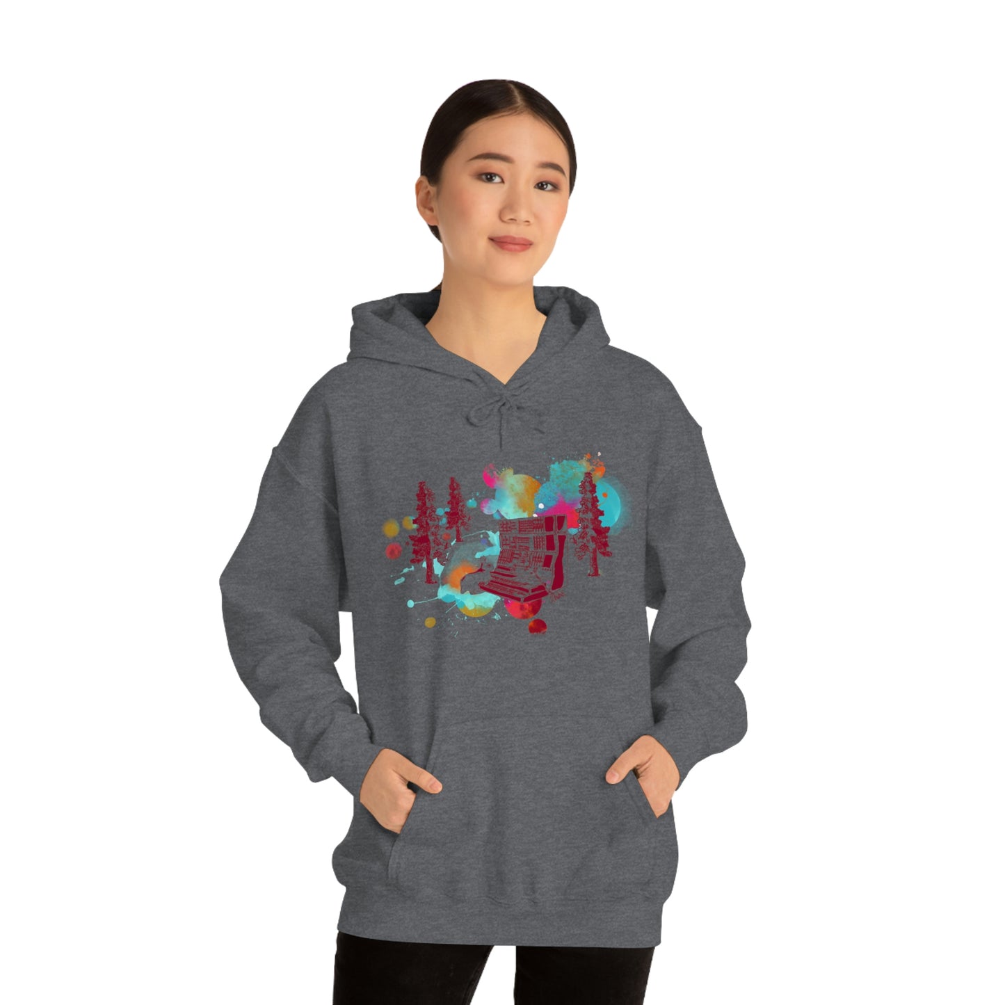 Rabbit Rockin Synth Unisex Heavy Blend™ Hooded Sweatshirt