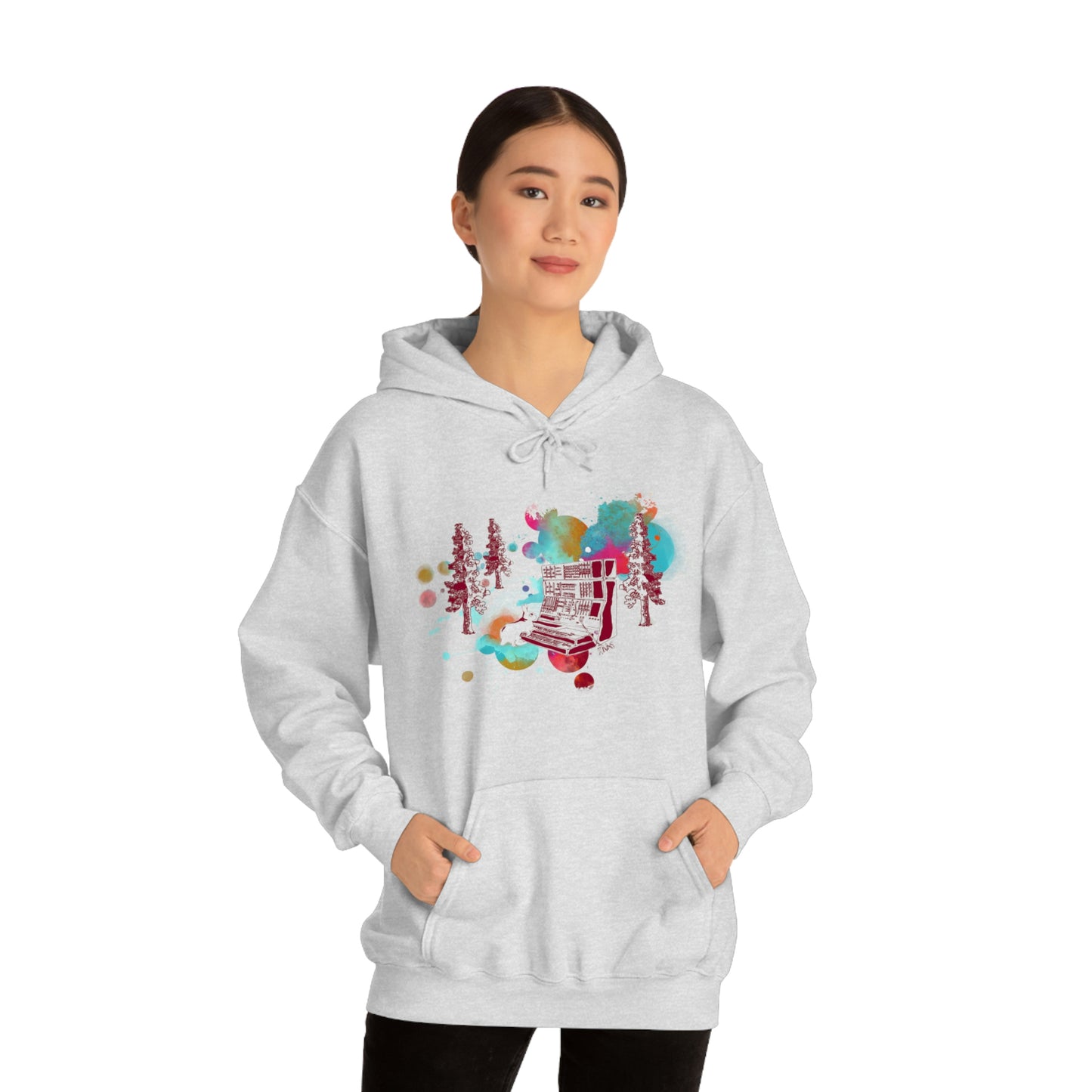 Rabbit Rockin Synth Unisex Heavy Blend™ Hooded Sweatshirt