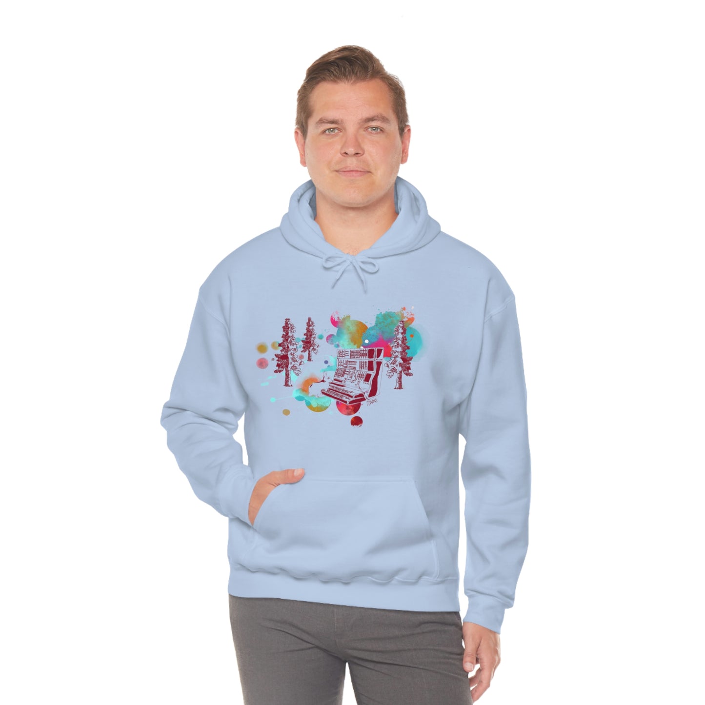 Rabbit Rockin Synth Unisex Heavy Blend™ Hooded Sweatshirt