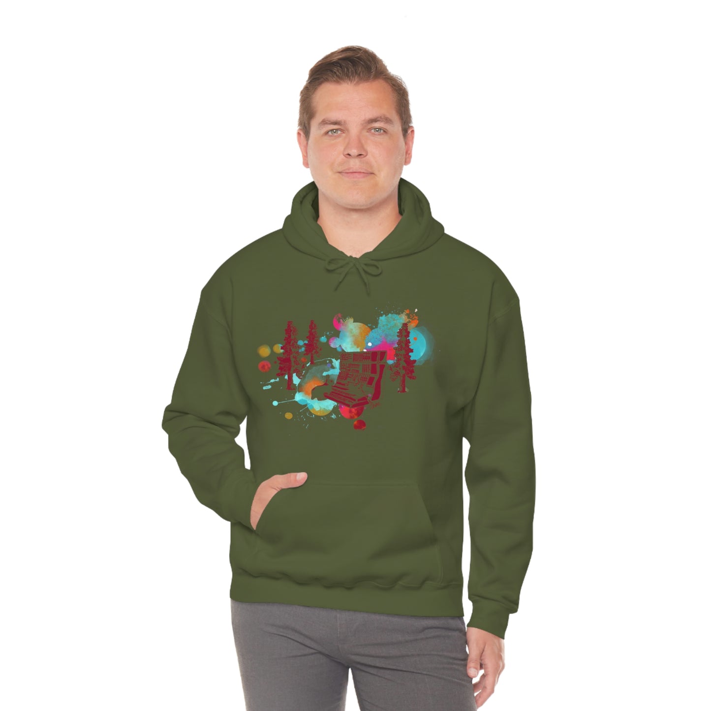 Rabbit Rockin Synth Unisex Heavy Blend™ Hooded Sweatshirt