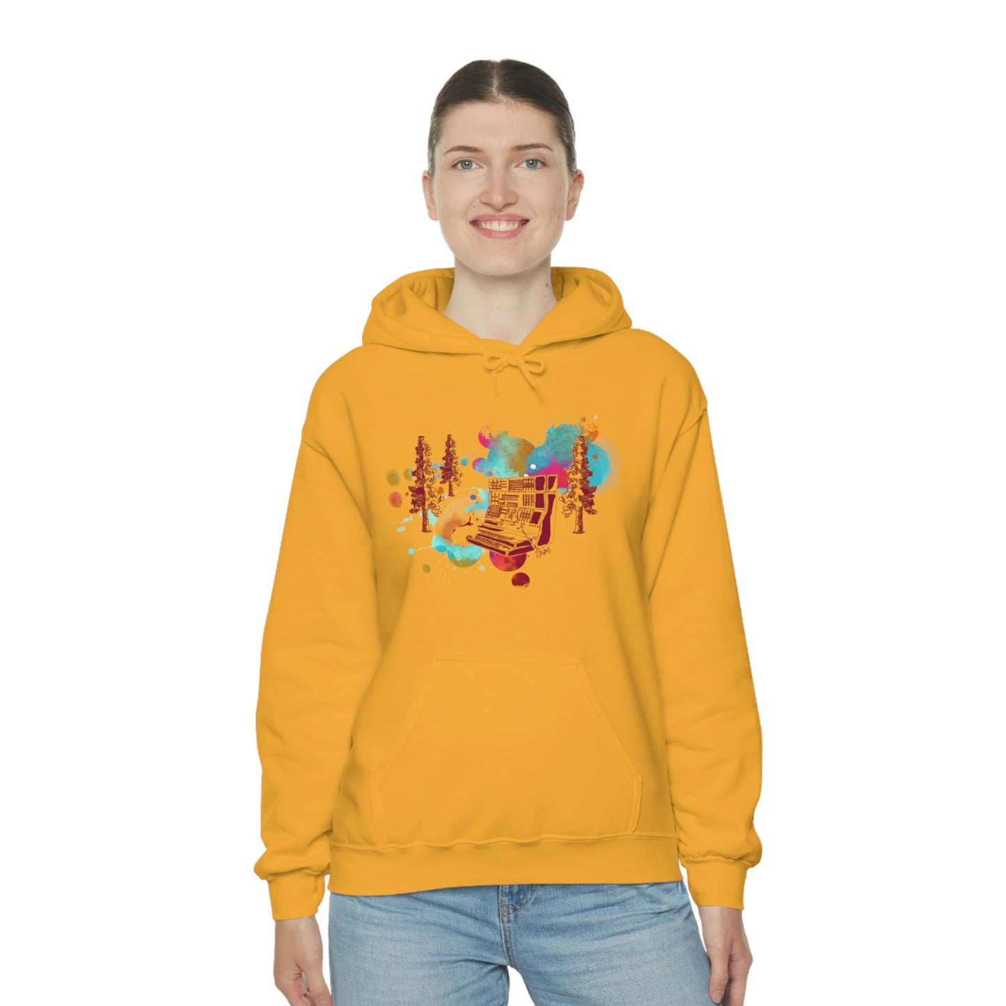 Rabbit Rockin Synth Unisex Heavy Blend™ Hooded Sweatshirt