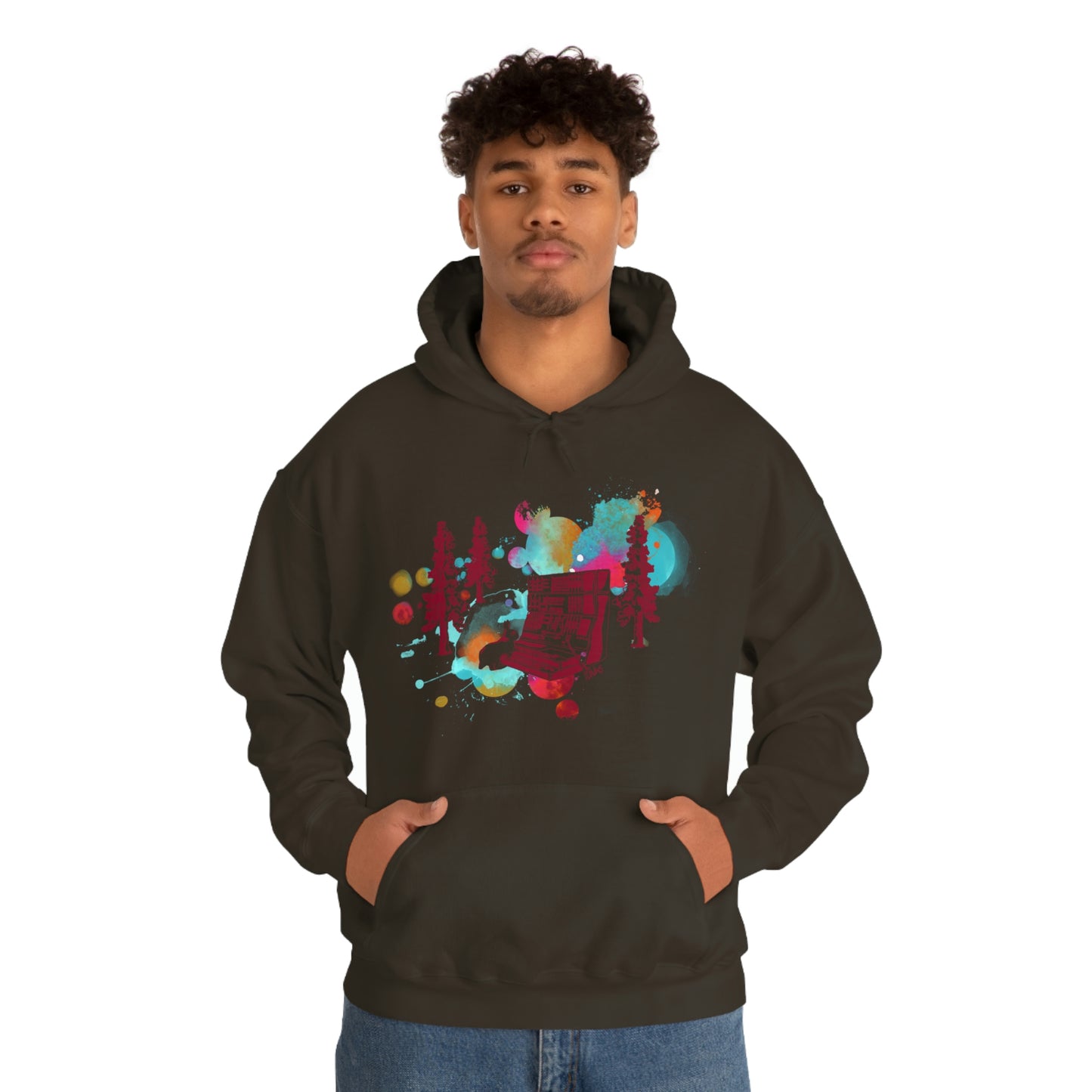 Rabbit Rockin Synth Unisex Heavy Blend™ Hooded Sweatshirt