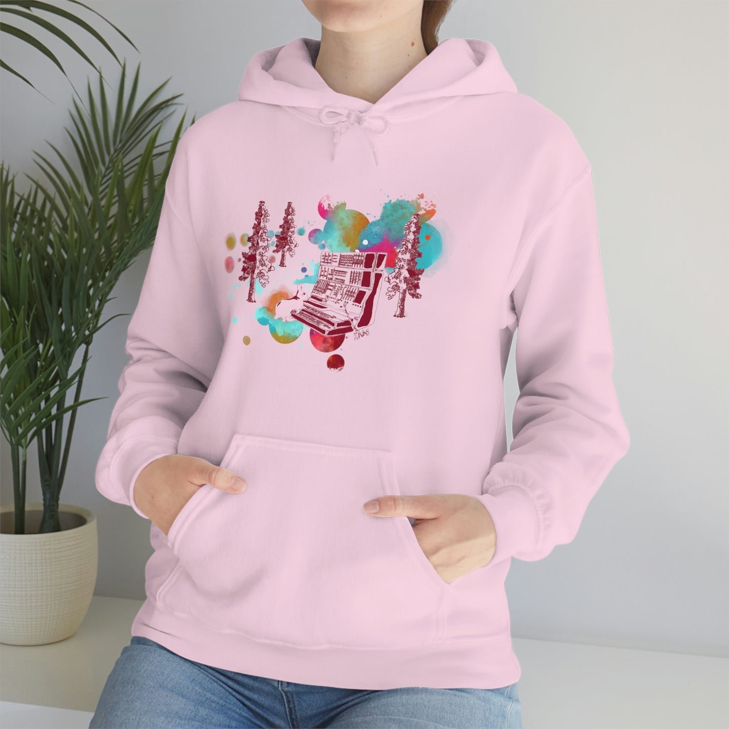 Rabbit Rockin Synth Unisex Heavy Blend™ Hooded Sweatshirt